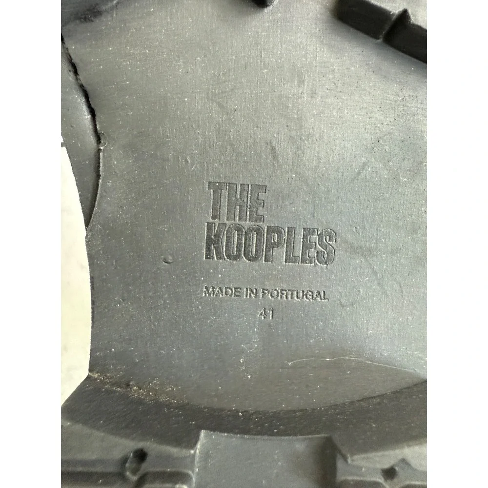 The Kooples Men's‎ Ranger Black Leather Lace-Up Combat Boots Zippers FR 41/US 7
